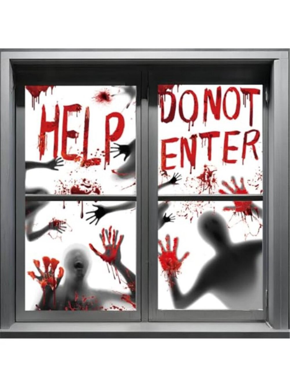 2Pcs 30x61 Halloween Window Clings, Stickers & Decorations, Scary Bloody